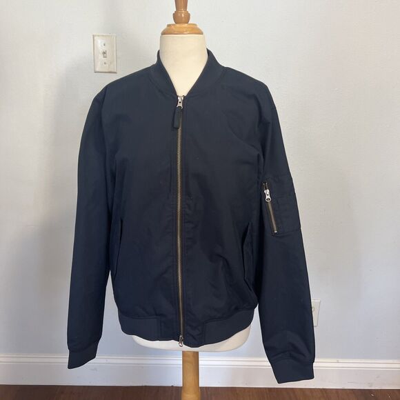 Everlane Uniform Men's M Full Zip Utility Bomber Navy Jacket